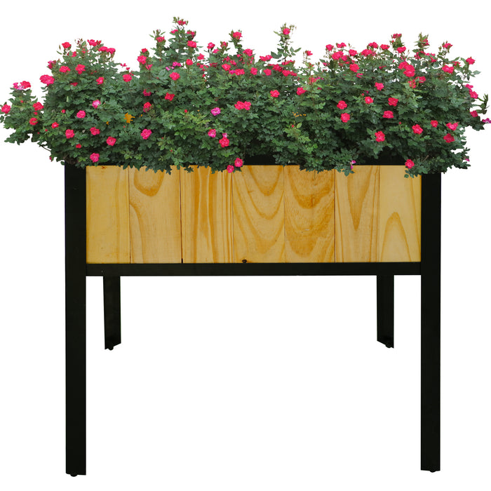 Raised Garden Bed with Legs - Elevated Wood Planter Box Outdoor for Rooted Plants, Herbs Flowerbed & Vegetable (29.5x19.7x31.5in)