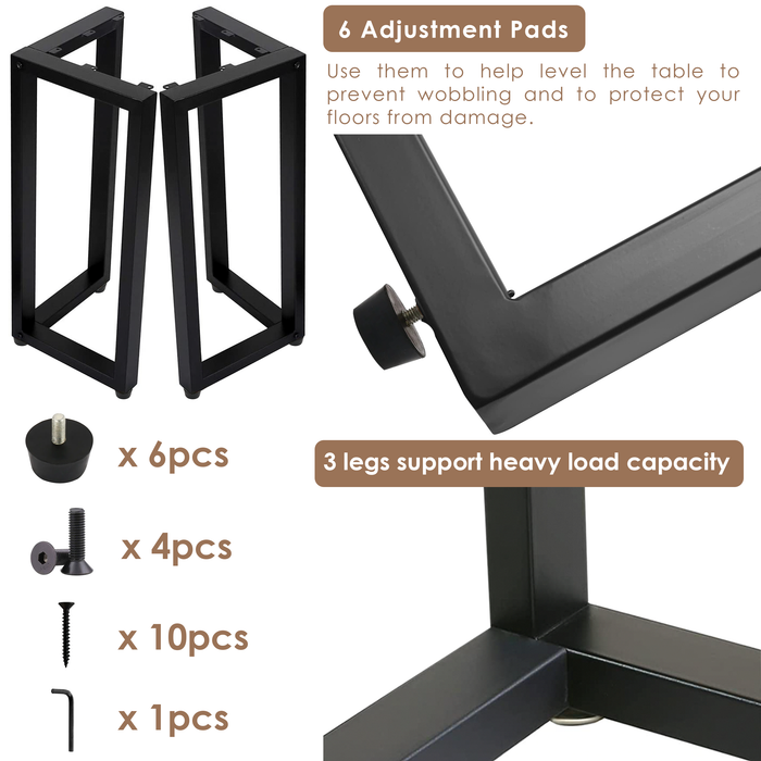 [28 x 17.7 in - TL5] Industrial Metal Table Legs, Metal Legs for Table